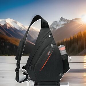 TUDEQU Sling Bag ,8 Pockets Sling Bag Crossbody Backpack Travel Hiking Walking